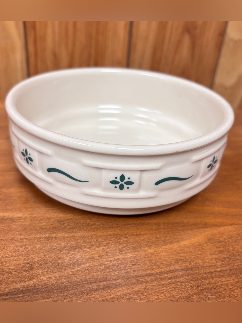 Longaberger Basket Woven Tradition Heritage Green 6" Soup Cereal Bowl USA Clasic